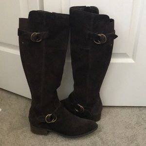 Suede riding boots